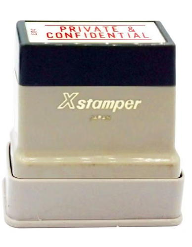 Xstamper -Pre-Inked Stock Stamp “PRIVATE & CONFIDENTIAL” (RED)