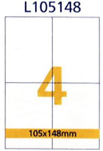 RIKLABEL Multipurpose Labels, 105*148mm, 4 Label/Sheet, White, 100 Sheets /Pack