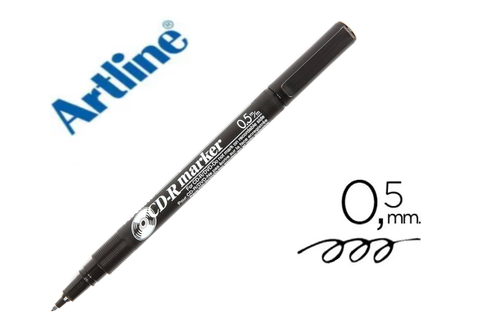 Artline EK-883 CD-R Marker, 0.5 mm, Black Color, Box of 12 Pens