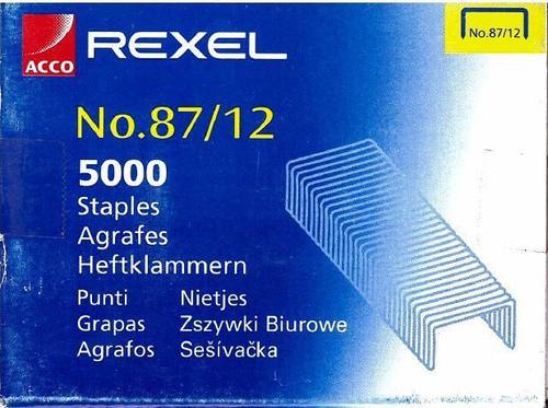 Rexel Staples, No.87/12,  Pack of 5000 Pins