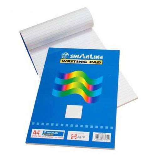 SINARLINE Writing Pad, A4, 80 Sheets, Pack of 10 Pieces