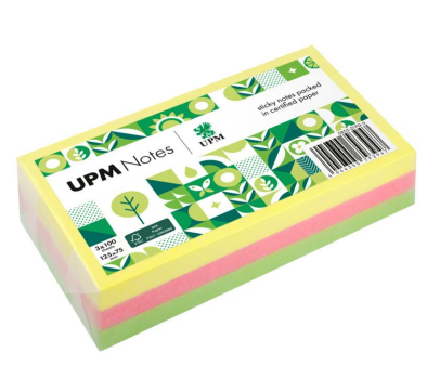 UPM NOTES - ورق ملاحظات لاصق  ملون (متألق) 75 *125ملم  ( صديق البيئة ) 