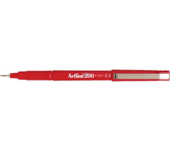 Artline EK-200 Fine Line 0.4 mm Pens, Red Color, Box of 12 Pens