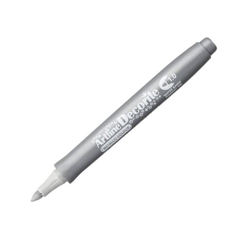 Artline DECORITE MARKER METALLIC 1mm Silver, Box of 12 Pens