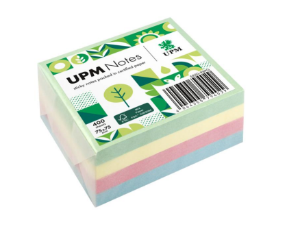 UPM NOTES - ورق ملاحظات لاصق  ملون باستيل 400 ورقة  75 *75ملم  ( صديق البيئة )