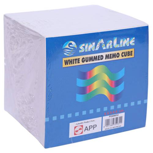 SINARLINE Memo Cube (Jumbo Block) White Paper, Glued, Size: 9 x 9 x 9 cm (870 Sheets)
