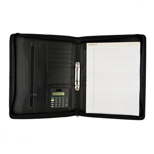 Comix A1270 Portable Business Portfolio, A4, with metal 2 ring, calculator