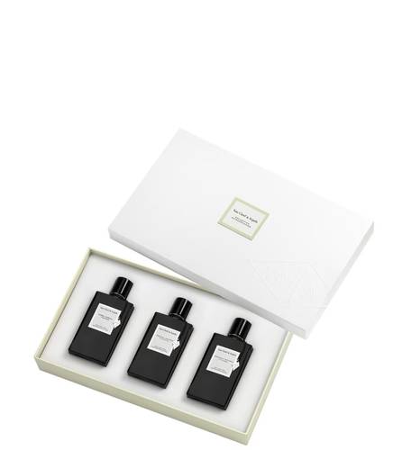طقم عطور فان كليف آند أربلز – مجموعة Collection Extraordinaire (أوركيد ليذر 45 مل + أمبر إمبريال 45 مل + مونلايت باتشولي 45 مل)