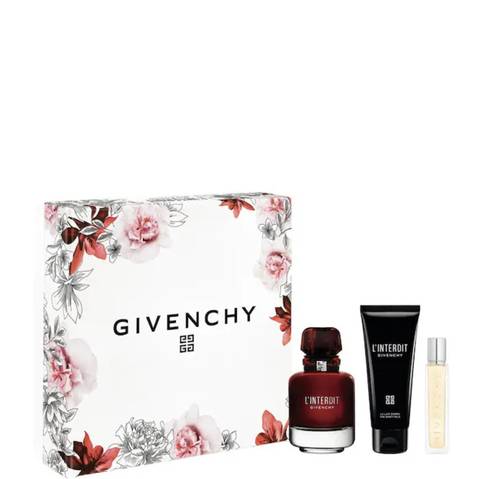 مجموعة جيفنشي لينتردي روج للنساء او دو برفيوم (عطر 80 مل + لوشن للجسم 75 مل + عينة 12.5 مل للسفر)