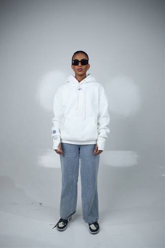 Off-White Hoodie with a Print (unisex)