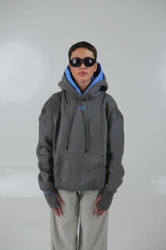 Blue/Grey double hoodie (unisex)