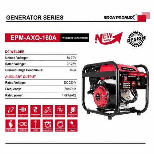 مولد لحام+ كهرباء بنزين – EDON PROMAX EPM-AXQ-160A