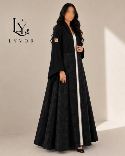 كريب ملكي اسود مع تفته جاكار كلوش L5403