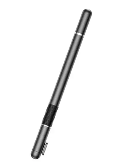 قلم إلكتروني 2 في 1 لشاشة اللمس السعوية، ومزود بسن كروي مناسب للهواتف الذكية وأجهزة التابلت أسود