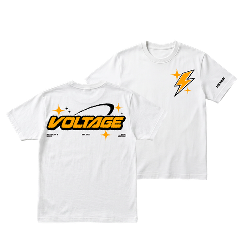تيشيرت اوفرسايز فولتج - White High Voltage