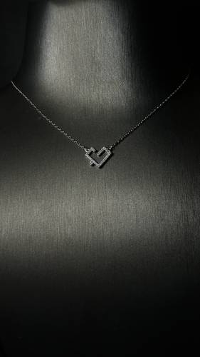 عقد حب فضة عيار ٩٢٥ بلونين 