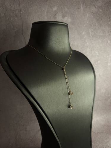 سلسال مكعبات الزركون لون ذهبي وفضي