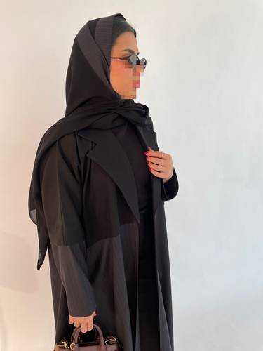 عباية كتان أسود 