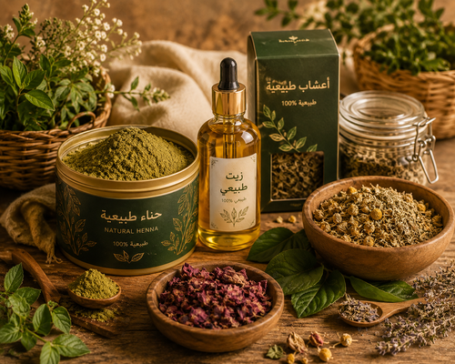 حنه طبيعيه مع اعشاب وزيت ✨