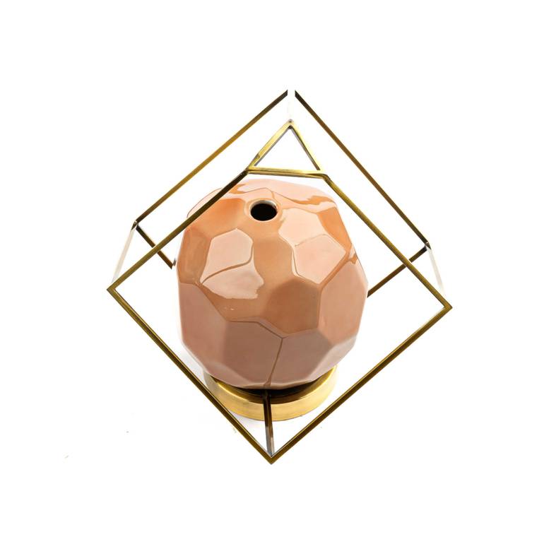 Golden base ceramic vase