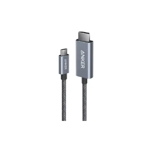 انكر - كيبل نانو تايب سي الى HDMI بطول 1.8 م 140 واط بدقة 4K - رمادي