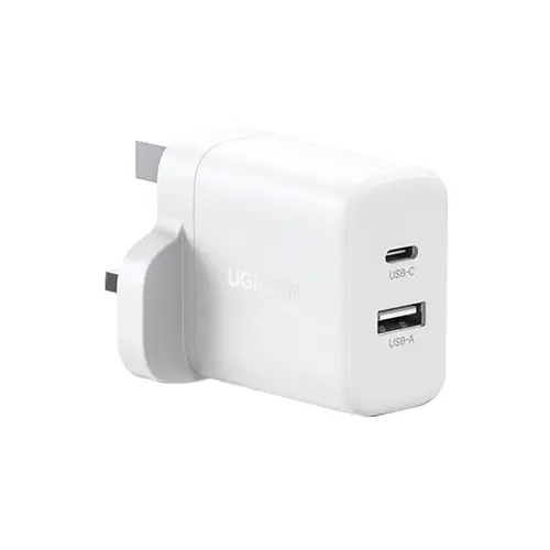 يوجرين - شاحن جداري بمنفذ USB-C ومنفذ USB وبقوة 20 واط
