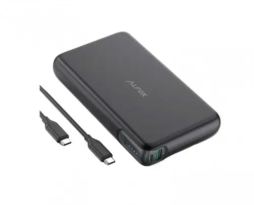 بطارية راف باور 30000 ملي امبير بمنفذ USB ومنفذ تايب سي بقوة 100 واط - اسود