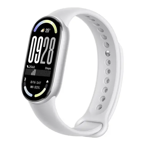 شاومي  - سوار ذكي smart band 10 تصميم العصري والتقنية المتطورة - فضي