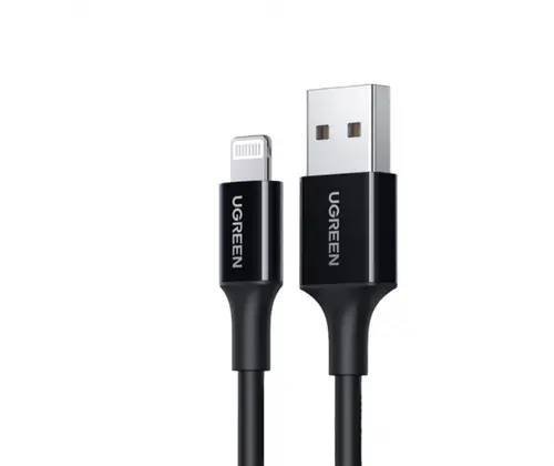 سلك شاحن يوجرين USB إلى آيفون بطول 1 م - اسود معتمد من ابل