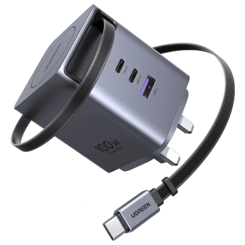 يوجرين شاحن جداري نيكسود برو - بقوة 100 واط مع كابل USB-C قابل للسحب