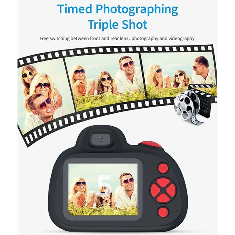 الكاميرا الرقمية للأطفال HD 1080p  Mini Dual Lens Kids Camera 8MP  شاشة 2.4 بوصة IPS  ، كاميرا الفيديو مع فلاش LED 