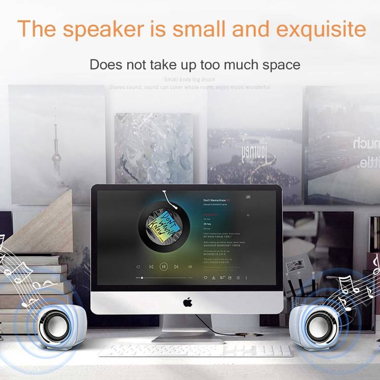 Niye Audio Computer Speaker PC Mini Usb Multimedia مكبر صوت صغير للمنزل والمكتب مع هاتف محمول