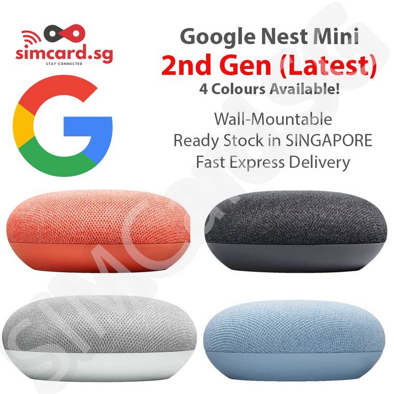 Google Nest Mini 2nd Gen - مكبر صوت ذكي مع ضمان SG + علامة أمان - Spotify / مساعد Google / ضمان محلي SG