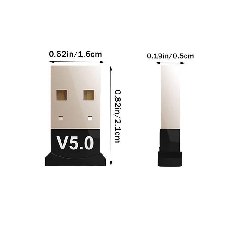 USB بلوتوث 5.0 محول الارسال استقبال بلوتوث الصوت بلوتوث دونجل محول USB لاسلكي للكمبيوتر والكمبيوتر المحمول