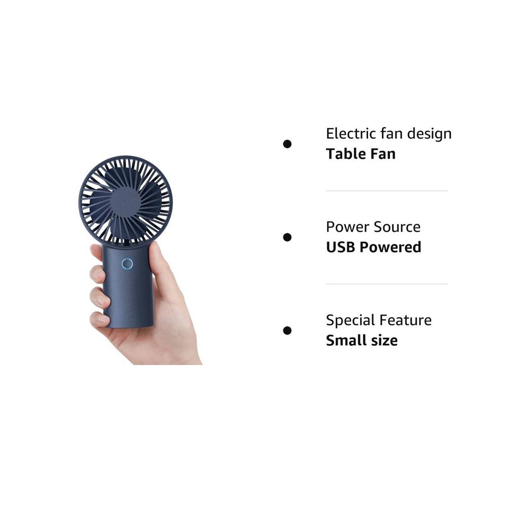 JISULIFE Handheld Mini Fan [20Hrs Cooling] USB Rechargeable 4000mAh  Portable Fan, Battery Operated Hand Fan for