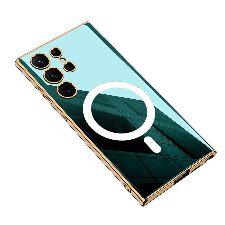 مناسب لهاتف Samsung S23Ultra غلاف للهاتف المحمول مطلي بالكهرباء وشحن لاسلكي وغطاء واقي مضاد للسقوط