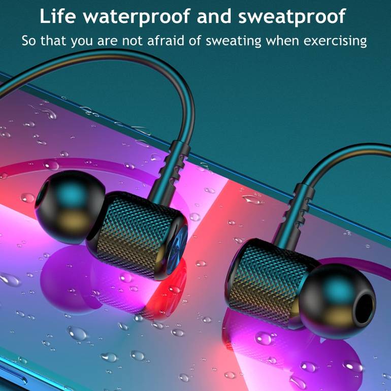 سماعات الرأس اللاسلكية بلوتوث أذن الأذن المغناطيسية الرياضية تسير سماعات أذن مقاومة للماء 5.0 سماعات الرأس مع الميكروفون