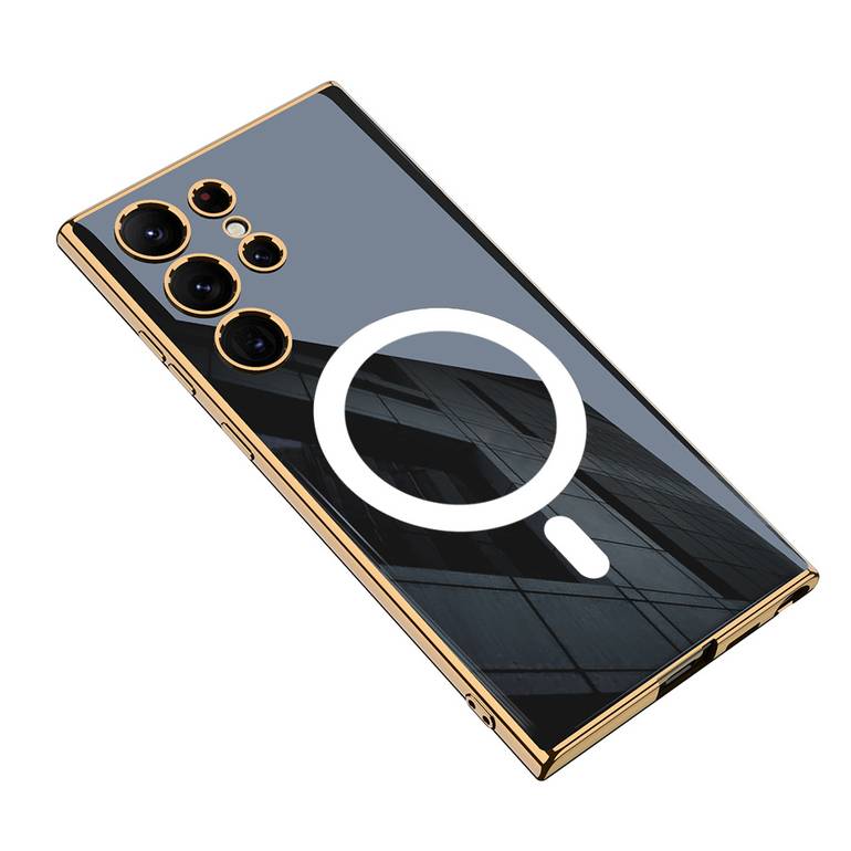 مناسب لهاتف Samsung S23Ultra غلاف للهاتف المحمول مطلي بالكهرباء وشحن لاسلكي وغطاء واقي مضاد للسقوط
