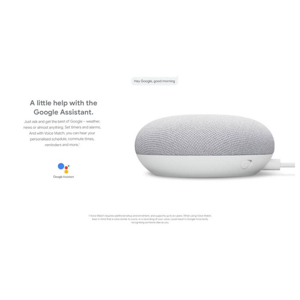 Google Home Mini - Chalk / 90 Days Warranty