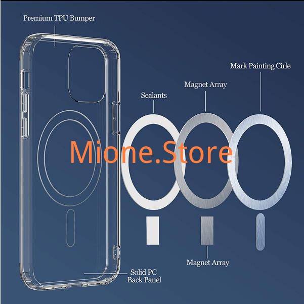 Mione IP 14 Pro Max Case Case Magnetic Pracking for 12 11 13 14 Pro Max XS Max Clear Case