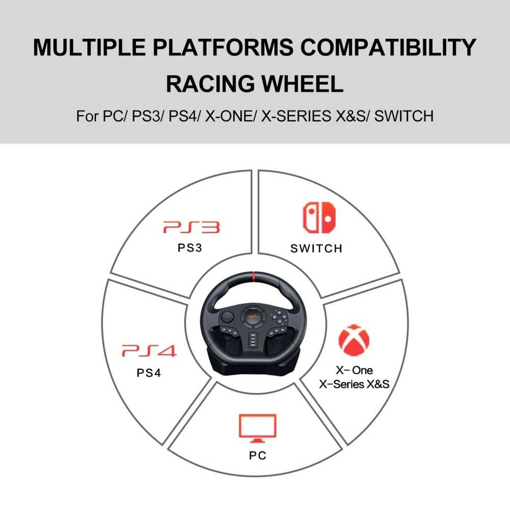 PXN V9 Volante PC Steering Wheel Gaming 270°/900° Racing Wheel for  PS4/PS3/PC Windows 7,8,10,11/Switch/Xbox One/Xbox Series X/S