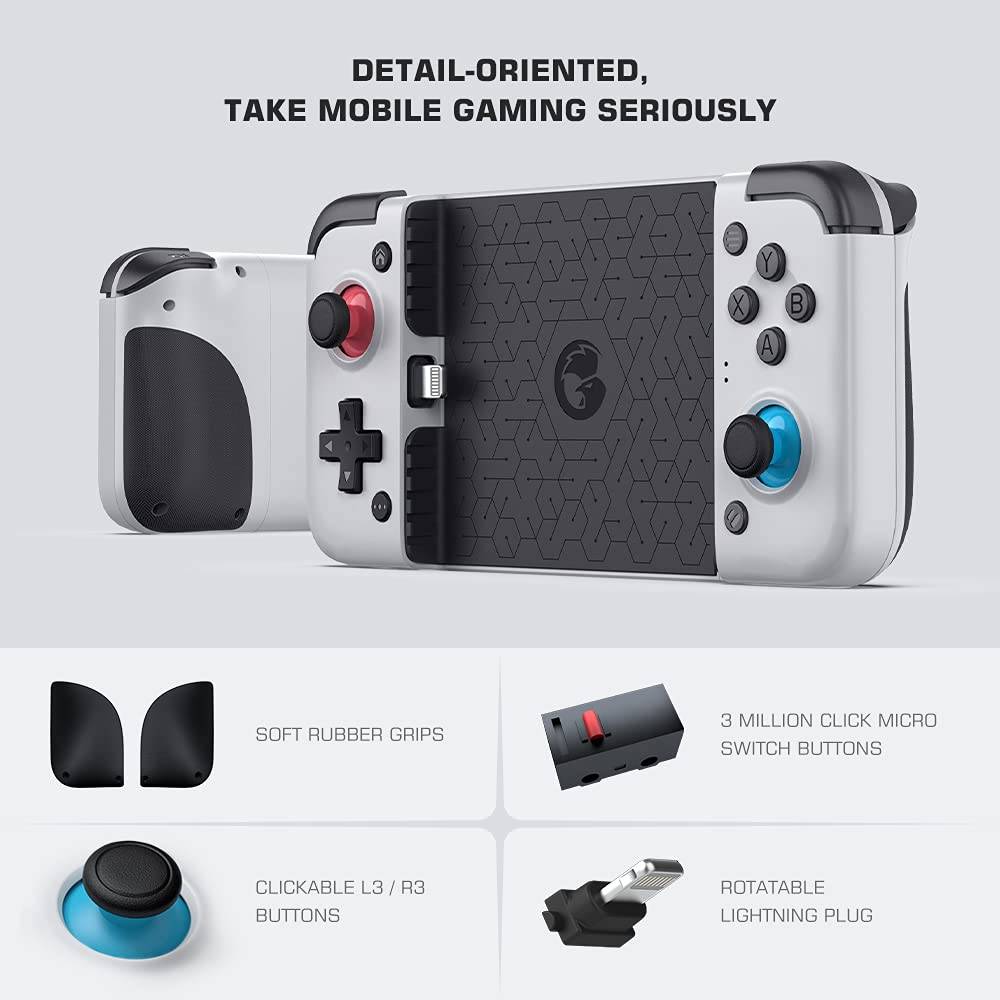 Mobile Game Controller / Gamepad for iPhone iOS: Works with most iPhones –  iPhone X, 11, 12 - Apple Arcade,  Luna 