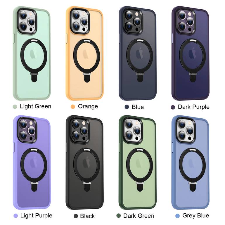 قوس الحلقة المغناطيسية جراب جلد ملون مبهر قابل للتطبيق على سلسلة iPhone من يو