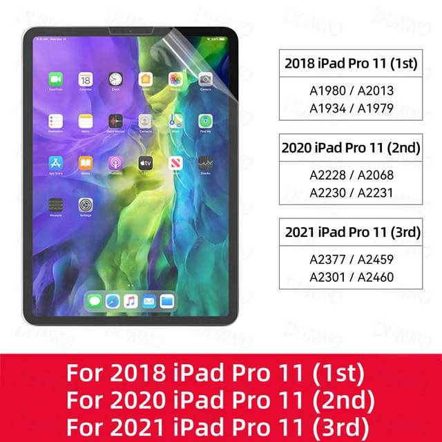 ورقة مثل حامي الشاشة فيلم اللوحة الأليفة Matte Pet Crite for iPad 2018 9.7 Air 2 3 4 10.5 2020 Pro 11 10.2 7th Gen Mini 4 5