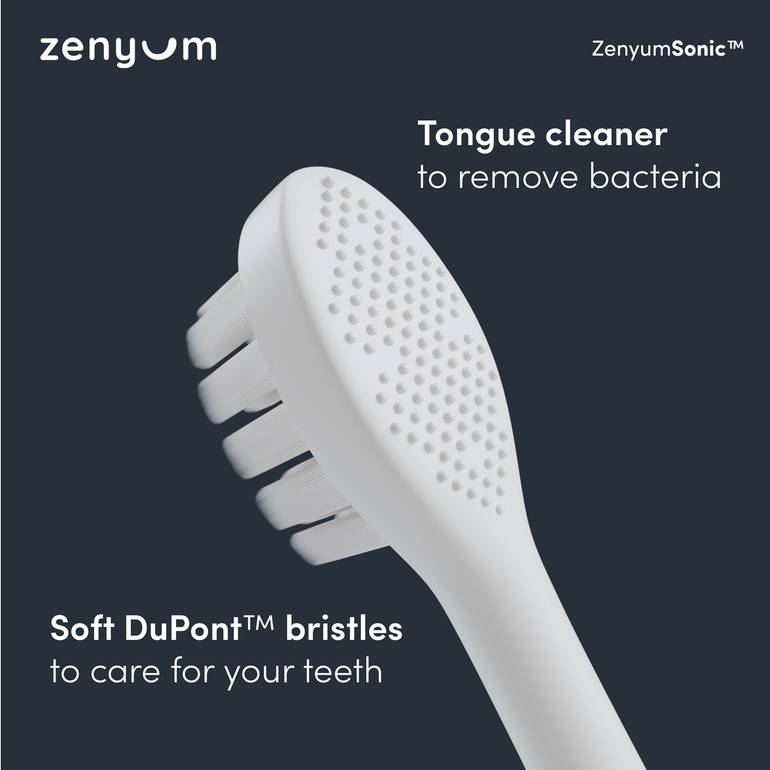 مجموعة Zenyum Sonic من فرشين أسنان كهربائيين - قابلة للشحن مع 3 أوضاع ، بطارية مدتها 21 يومًا ، توقيت 2 دقيقة والشحن اللاسلكي