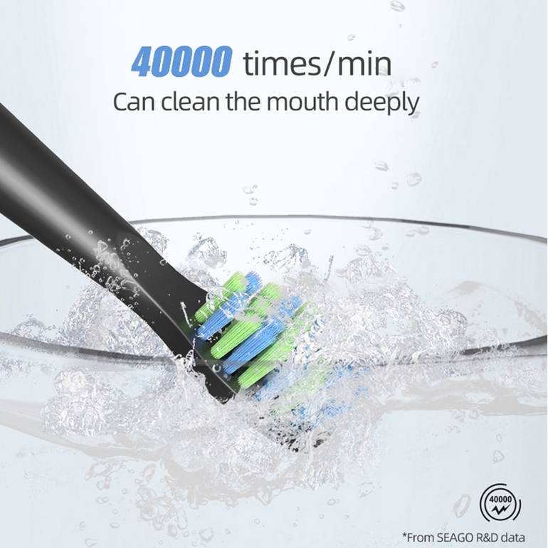 Seago Electric Frustbrush Assialable Sonic Vilert 4 Operies Clean Pression Brister Bristle Portable Timer Timer Brush