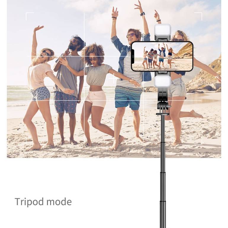 FANGTUOSI Foldable Wireless Bluetooth Selfie Stick Tripod with Bluetooth shutter Fill Light Aluminum Alloy Selfie Stck 2022 New