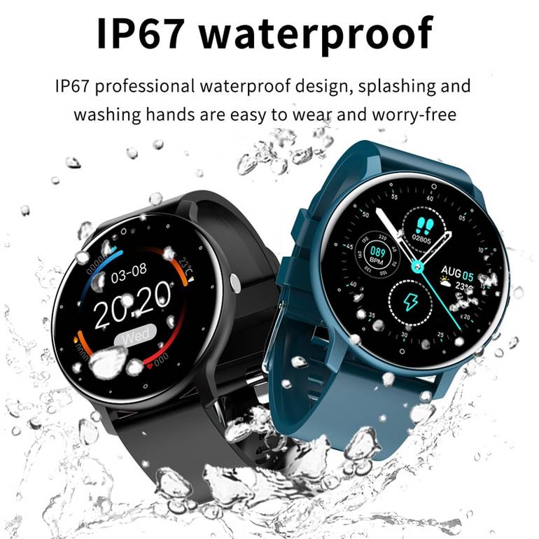 LIGE 2022 ساعة ذكية للسيدات بشاشة لمس كاملة رياضية للياقة البدنية ساعة IP67 مقاومة للماء تعمل بالبلوتوث لنظام أندرويد iOS ساعة ذكية للسيدات