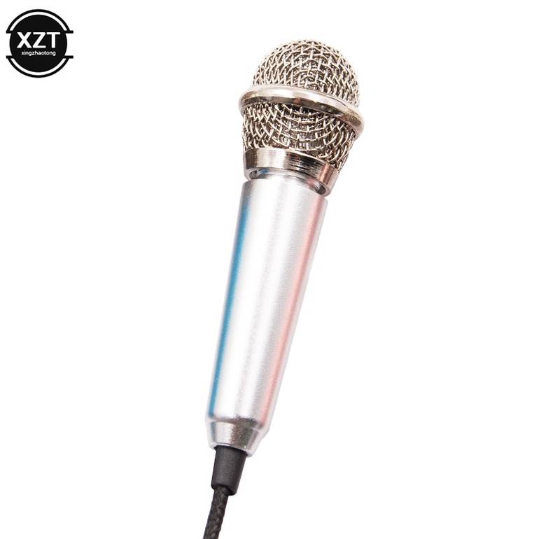 محمولة 3.5 مم استوديو استوديو MIC KTV Karaoke Mini Microphone للهاتف الذكي الكمبيوتر المحمول كمبيوتر سطح المكتب ميكروفون محمول باليد