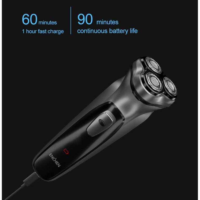 Enchen Blackstone Electric Shaver for Men USB قابلة لإعادة الشحن الجاف الجاف مع حلاقة كهربائية جافة مع Trimmer منبثقة اللحم Tri